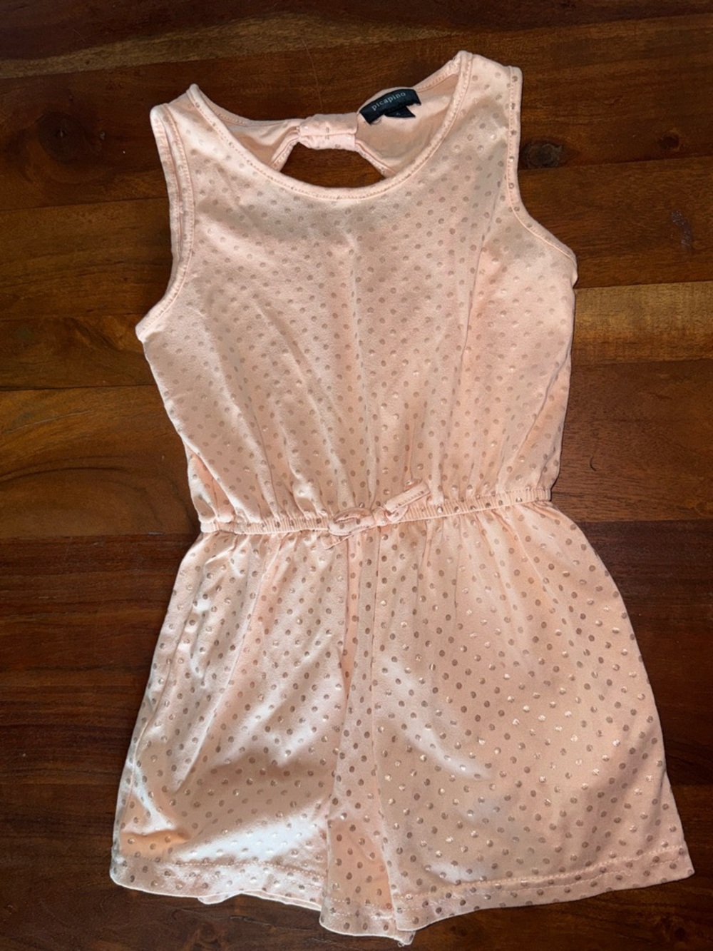 Children's Sleeveless Pink Eyelet Romper